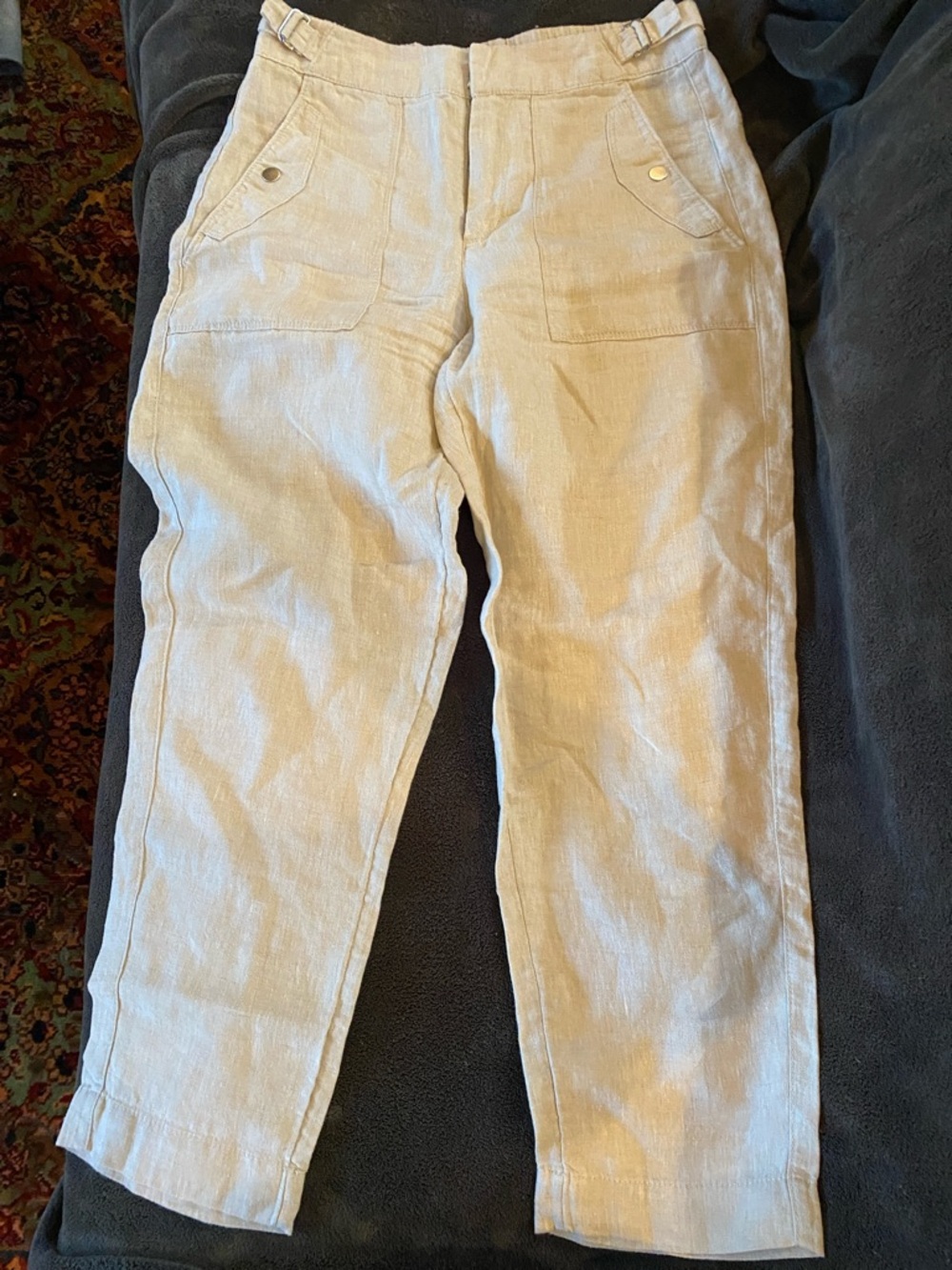 Athleta Light Beige Linen Blend Casual Pants